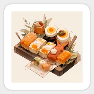 Delicious Sushi and Eggs Sticker